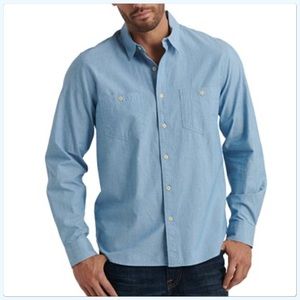 NWOT NEW Lucky Brand Light Blue Chambray  Button Down Shirt Size Large